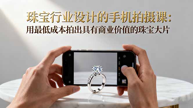 珠宝行业设计的手机拍摄课：用最低成本拍出具有商业价值的珠宝大片！-蓝海云网创
