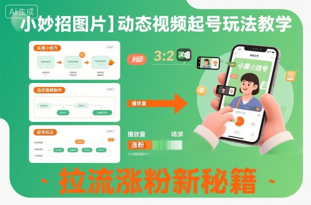 小妙招图片＋动态视频起号玩法教学，拉流涨粉新秘籍-蓝海云网创