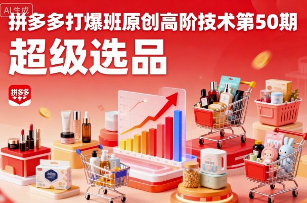 拼多多打爆班原创高阶技术第50期，超级选品-蓝海云网创