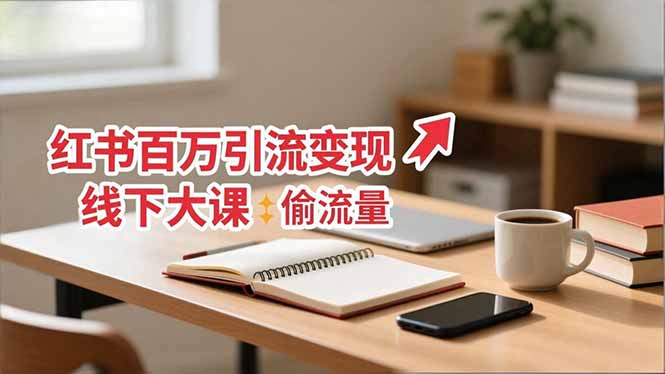 小红书百万引流变现-11月线下大课:分享从0到百万引流路径,手把手教偷流量、拿结果-蓝海云网创