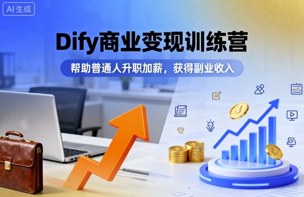 Dify商业变现训练营,帮助普通人升职加薪,获得副业收入-蓝海云网创