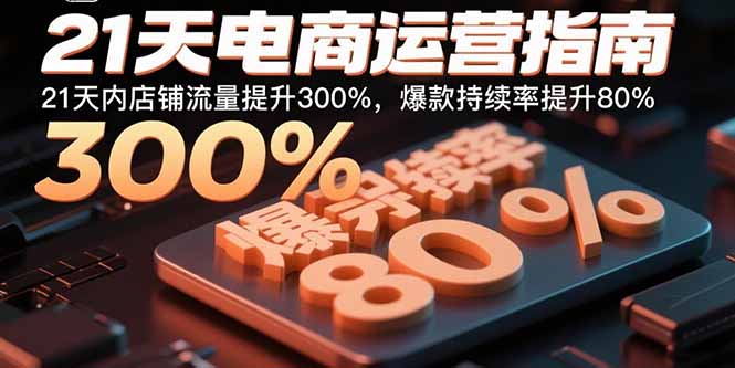 21天电商运营指南：21天内店铺流量提升300%，爆款持续率提升80%-蓝海云网创