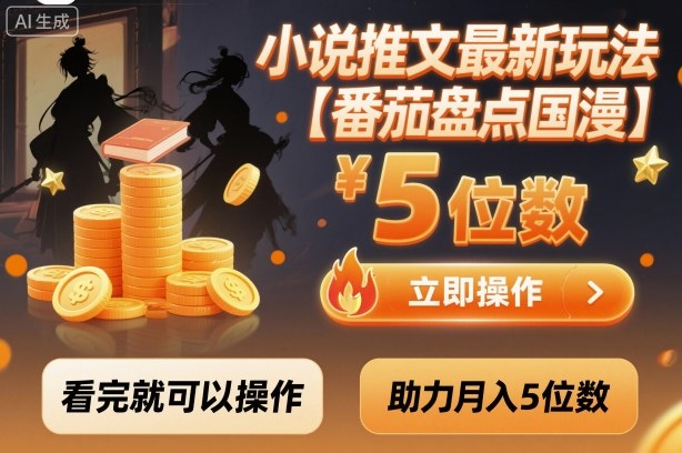 小说推文最新玩法,助力月入5位数【番茄盘点国漫】玩法,看完就可以操作-蓝海云网创