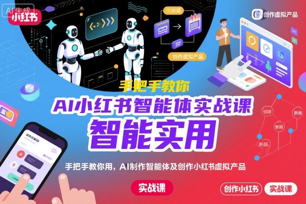 AI小红书智能体实战课，手把手教你用AI制作智能体及创作小红书虚拟产品，提效+内容商业化-蓝海云网创