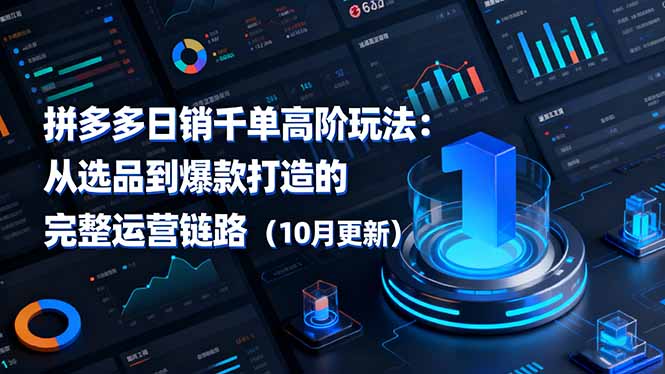 拼多多日销千单高阶玩法：从选品到爆款打造的完整运营链路(10月更新-蓝海云网创