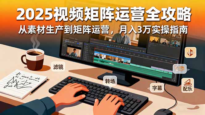 2025短视频矩阵运营全攻略:从素材生产到矩阵运营,月入3万实操指南-蓝海云网创