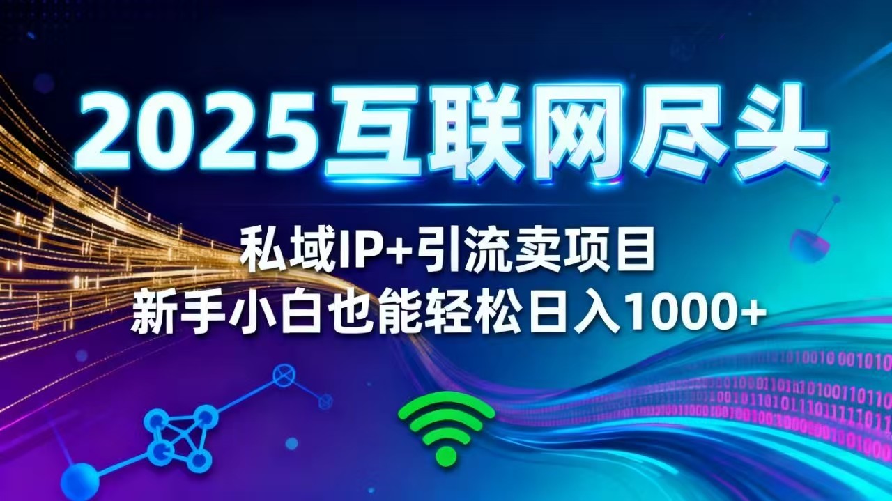 2025网创尽头王炸项目！私域 IP + 精准引流，新手小白在家躺赚日入 1000+-蓝海云网创