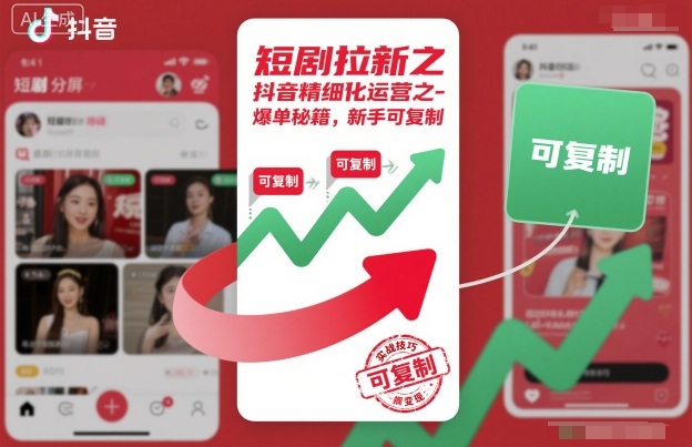 短剧拉新之抖音精细化运营之爆单秘籍，新手可复制-蓝海云网创