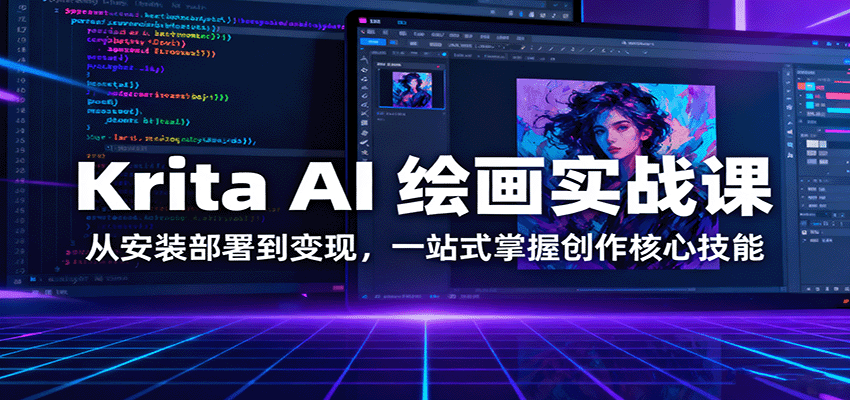 Krita AI 绘画实战课：从安装部署到变现，一站式掌握创作核心技能-蓝海云网创