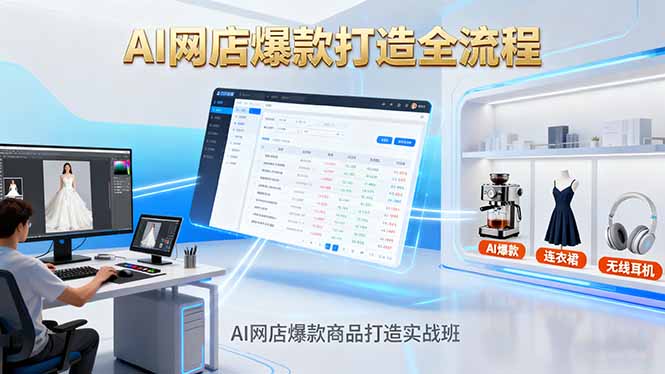 AI网店爆款商品打造实战班：AI技术实现商品图智能处理，快速搭建AI网店-蓝海云网创