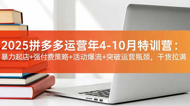 2025拼多多运营年4-10月特训营:暴力起店+强付费策略+活动爆流+突破运营瓶颈,干货拉满-蓝海云网创