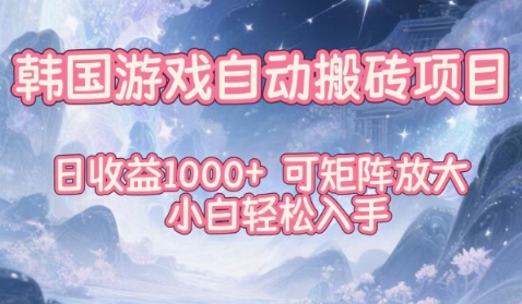 韩国游戏自动搬砖项目,日收益1k+,可矩阵放大,小白轻松入手【揭秘】-蓝海云网创