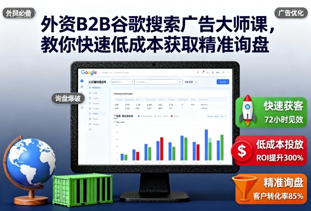 外资B2B谷歌搜索广告大师课，教你快速低成本获取精准询盘-蓝海云网创