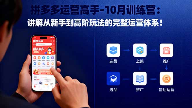 拼多多运营高手-10月训练营：讲解从新手到高阶玩法的完整运营体系！-蓝海云网创