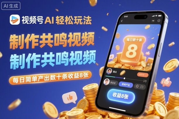 视频号AI轻松玩法，制作共鸣视频，每日简单产出数十条收益8张-蓝海云网创