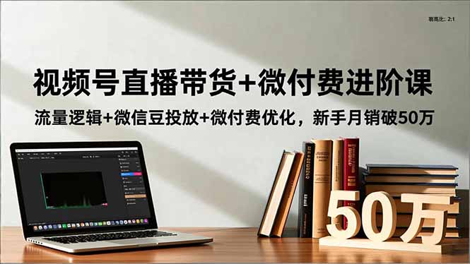 视频号直播带货+微付费进阶课：流量逻辑+微信豆投放+微付费优化，新手月销破50万-蓝海云网创