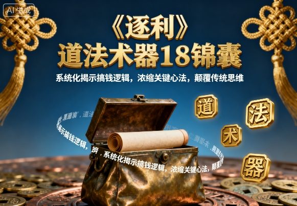 《逐利》道法术器18锦囊，系统化揭示搞钱逻辑，浓缩关键心法，颠覆传统思维-蓝海云网创
