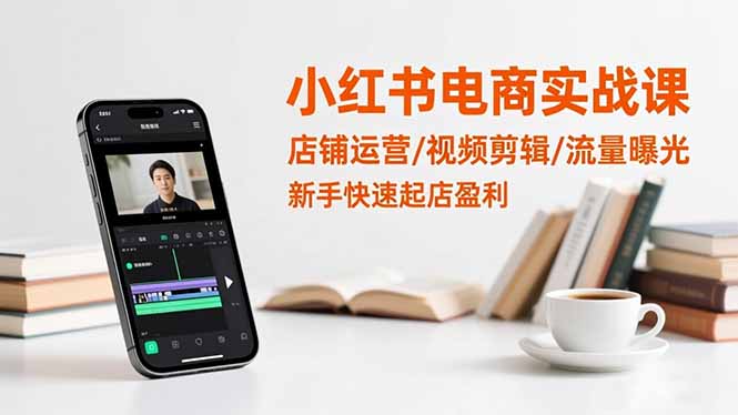 小红书电商实战课：店铺运营/视频剪辑/流量曝光，新手快速起店盈利-蓝海云网创