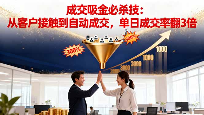 吸金成交营销必杀技:从客户接触到自动成交,单日成交率翻3倍-蓝海云网创