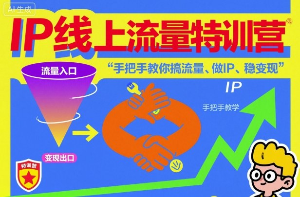 IP线上流量特训营，手把手教你搞流量、做IP、稳变现-蓝海云网创