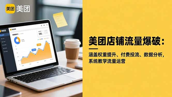 美团店铺流量爆破：涵盖权重提升、付费投流、数据分析，系统教学流量运营-蓝海云网创