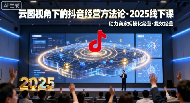 云图视角下的抖音经营方法论，2025线下课，助力商家规模化经营，提效经营(录音+字幕)-蓝海云网创