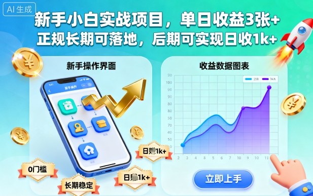 新手小白实战项目,单日收益3张+,正规长期可落地,后期可实现日收1k+【揭秘】-蓝海云网创