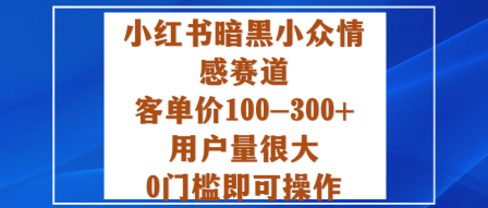 小红书暗黑小众情感赛道,客单价100-300+用户量很大,0门槛即可操作-蓝海云网创
