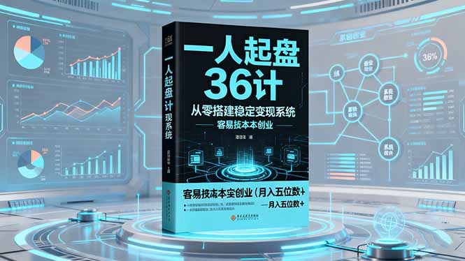 一人起盘36计：从零搭建稳定变现系统，实现低成本创业，月入五位数+-蓝海云网创