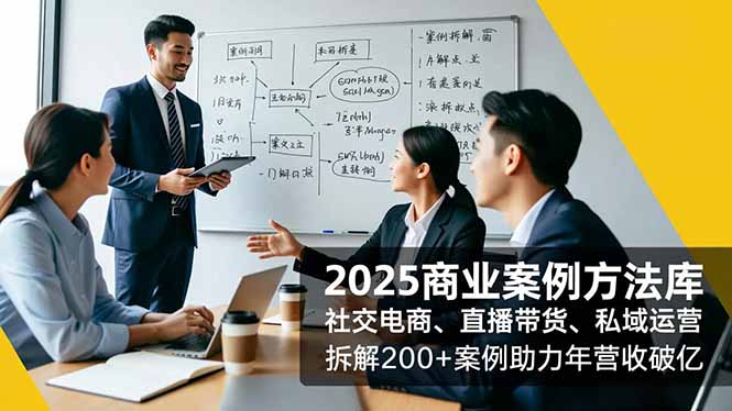 2025商业案例方法库,社交电商、直播带货、私域运营,拆解200+案例助力年营收破亿-蓝海云网创