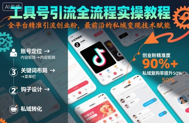 工具号引流全流程保姆级实操教程,全平台精准引流创业粉,最前沿的私域变现技术赋能-蓝海云网创