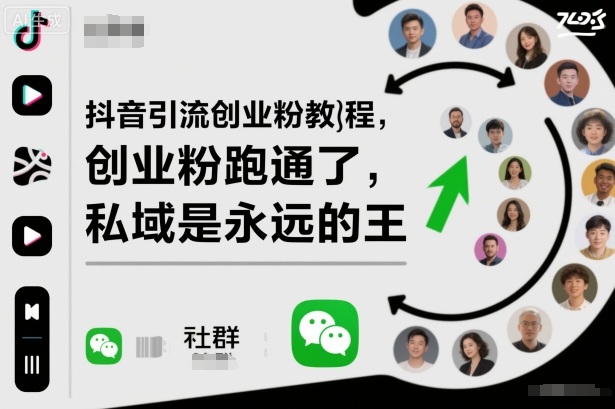 抖音引流创业粉教程,创业粉终于跑通了,私域是永远的王-蓝海云网创