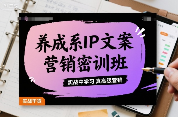 养成系IP文案营销密训班，实战中学习真高级营销-蓝海云网创