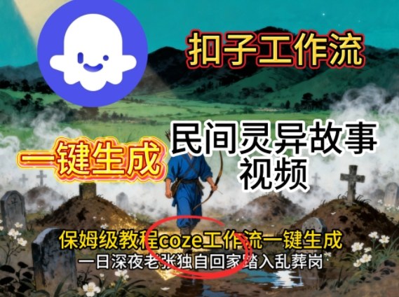 Coze扣子工作流一键生成民间灵异故事视频，保姆级教程搭建教学-蓝海云网创