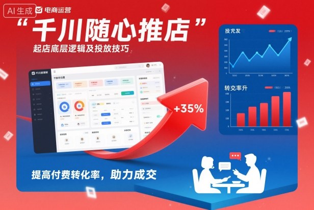 千川随心推起店底层逻辑及投放技巧,提高付费转化率,助力成交-蓝海云网创
