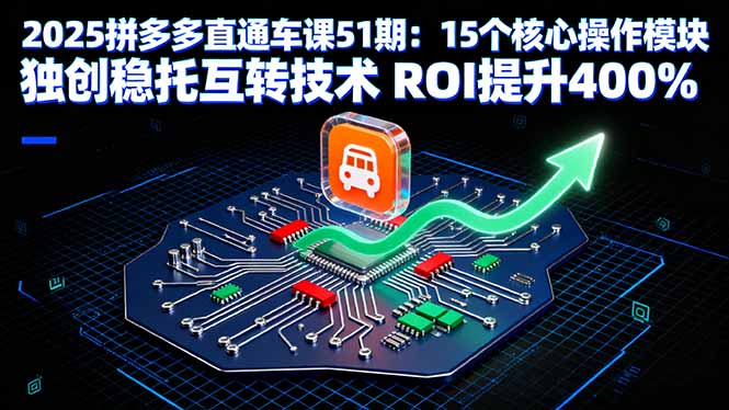 2025拼多多直通车课51期:15个核心操作模块 独创稳托互转技术 ROI提升400%-蓝海云网创