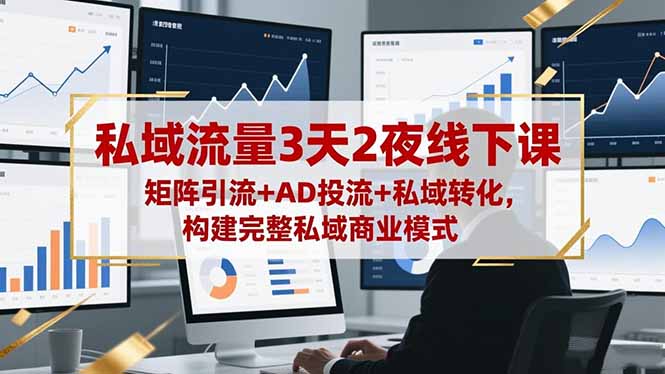 私域流量3天2夜线下课，矩阵引流+AD投流+私域转化，构建完整私域商业模式-蓝海云网创