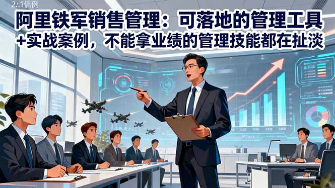 阿里铁军销售管理：可落地的管理工具+实战案例，不能拿业绩的管理都在扯淡-蓝海云网创