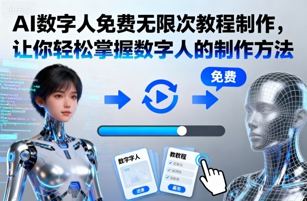 AI数字人免费无限次教程制作，让你轻松掌握数字人的制作方法-蓝海云网创