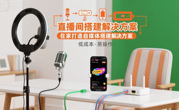 直播间搭建解决方案，在家打造自媒体搭建解决方案-蓝海云网创