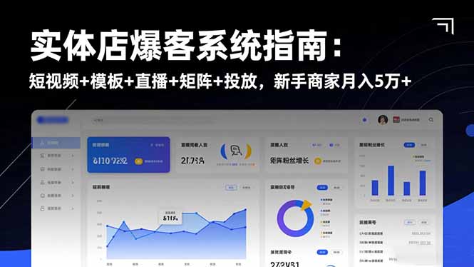 实体店爆客系统指南：短视频+模板+直播+矩阵+投放，新手商家月入5万+-蓝海云网创