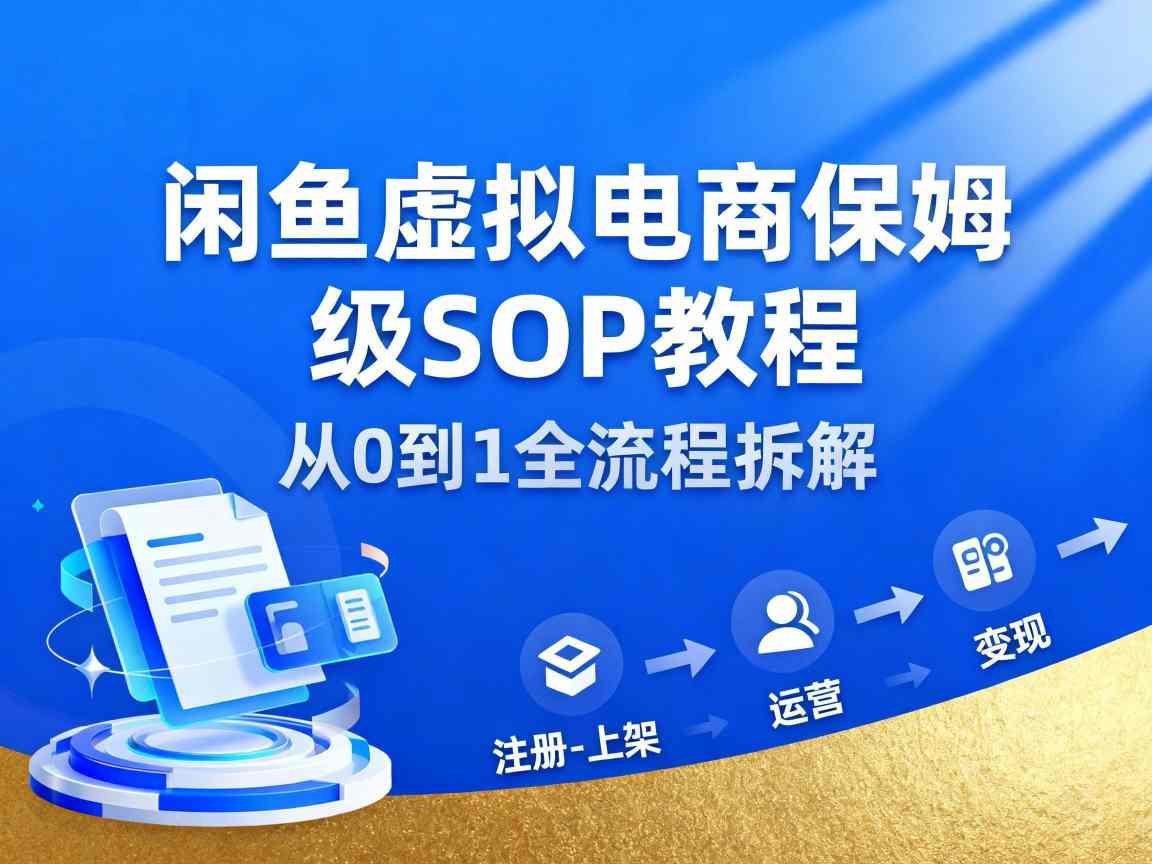 闲鱼虚拟电商，月入轻松过1W，保姆级SOP教程-蓝海云网创