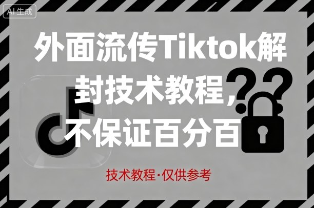 外面流传Tiktok解封技术教程，不保证百分百，具体自测-蓝海云网创