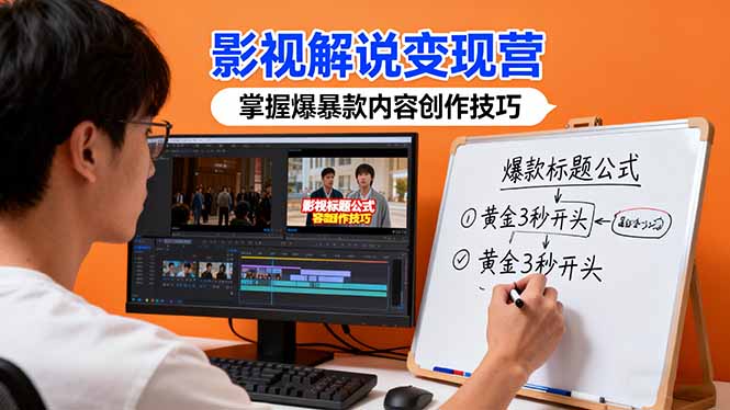 影视解说变现营：通过30+实战案例爆款内容创作技巧，掌握影视解说盈利密码-蓝海云网创