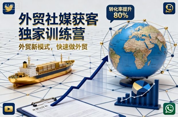 外贸社媒获客独家训练营,外贸新模式,快速做外贸(更新)-蓝海云网创