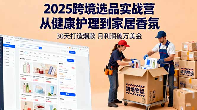 2025跨境选品实战营：从健康护理到家居香氛，30天打造爆款,月利润破万美金-蓝海云网创