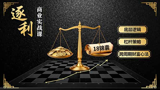 《逐 利》商业实战课,底层逻辑、杠杆策略、18锦囊,跨周期财富心法-蓝海云网创