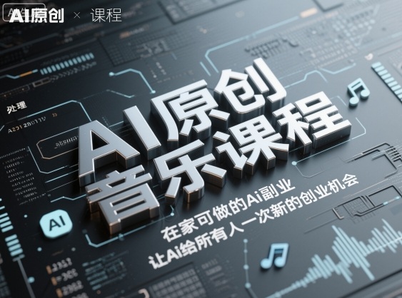 AI原创音乐课程,在家可做的Ai副业,让Ai给所有人一次新的创业机会-蓝海云网创