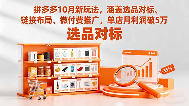 拼多多10月新玩法，涵盖选品对标、链接布局、微付费推广，单店月利润破5万-蓝海云网创