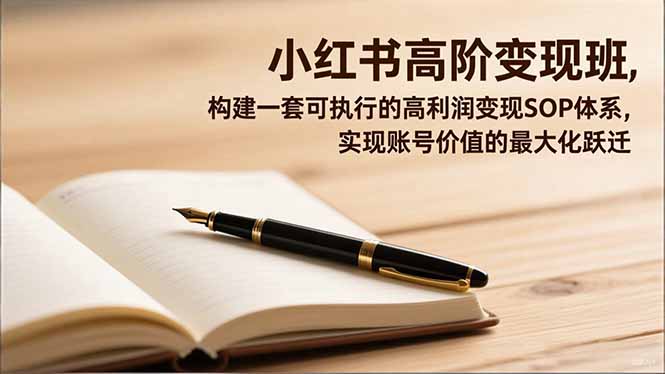 小红书高阶变现班，构建一套可执行的高利润变现SOP体系，实现账号价值的最大化跃迁-蓝海云网创